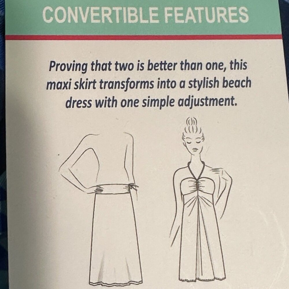 NWT Reel Legends womans 3x Keep-It-Cool Convertible Maxi Skirt Dress Coverup - Picture 8 of 8